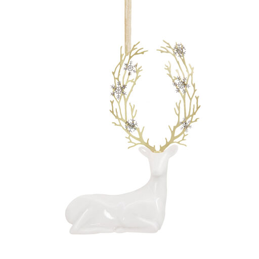 Deer Premium Porcelain and Metal Hallmark Ornament, 