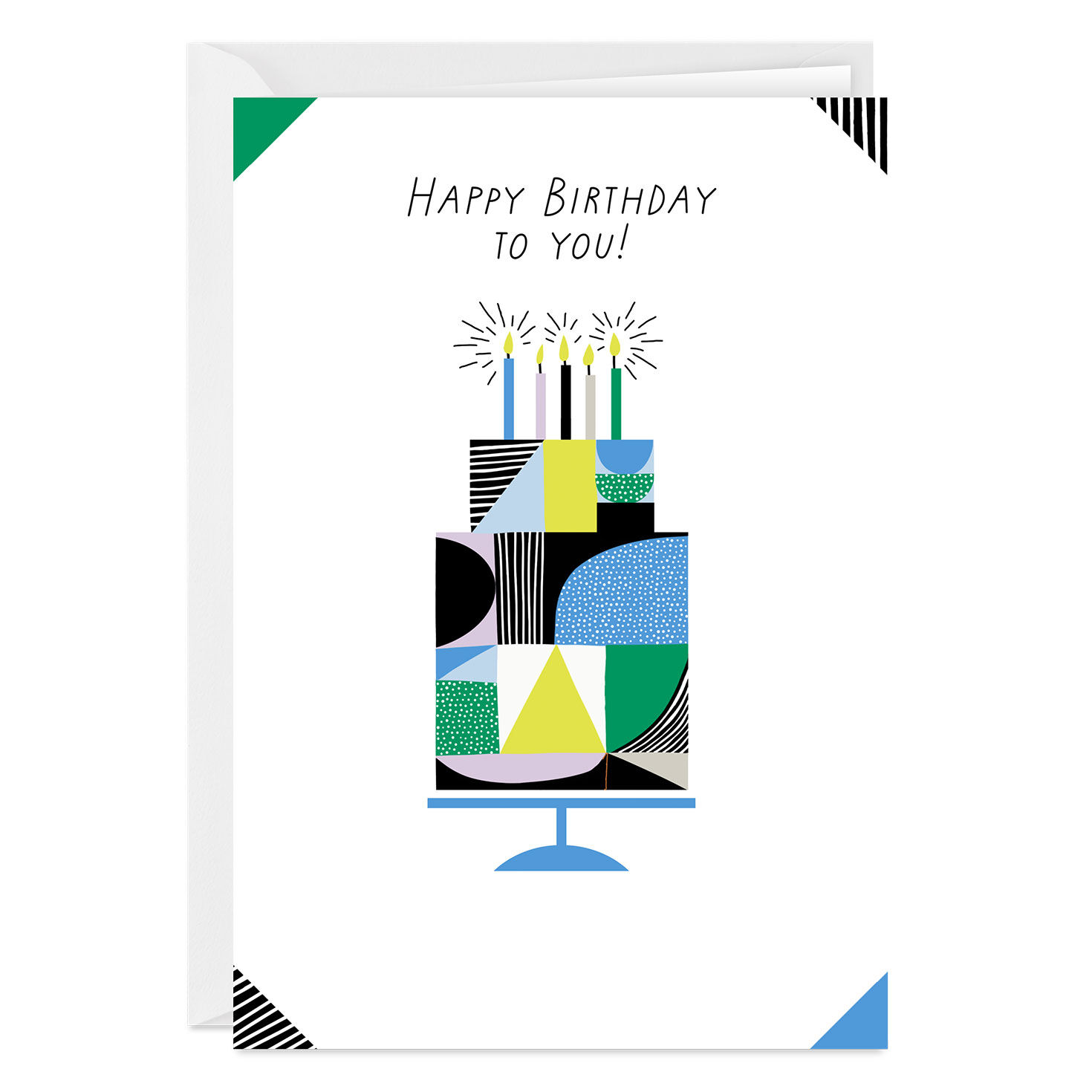 Modern Cake Custom Birthday Card