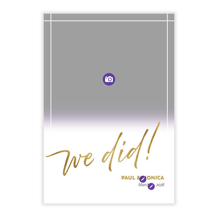 We Did! Personalized Wedding Announcement Card Front indicating personalization image number 5
