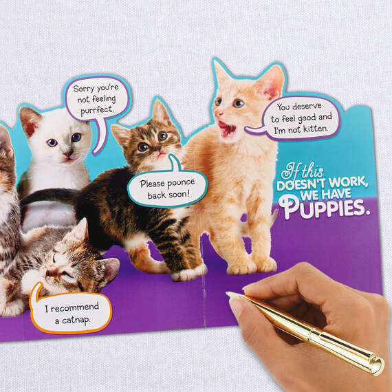 Cute Kittens Funny Get Well Card, , large image number 7