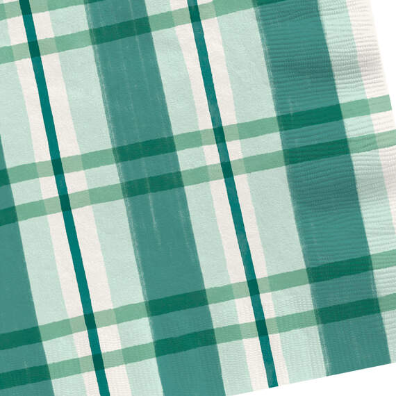 Green and White Plaid Dinner Napkins, Set of 16, , large image number 3