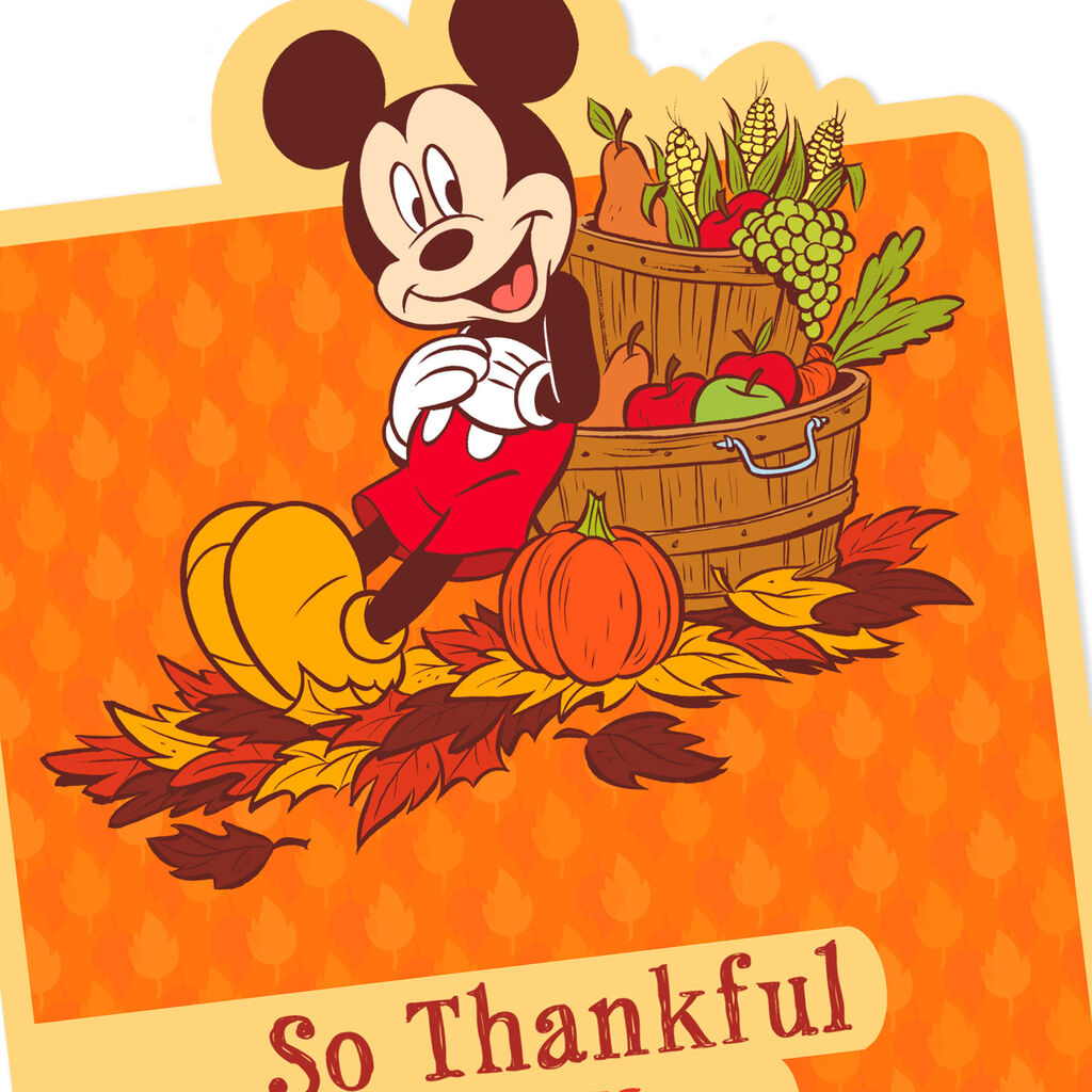 Disney Mickey Mouse Thanksgiving Card For Grandson Greeting