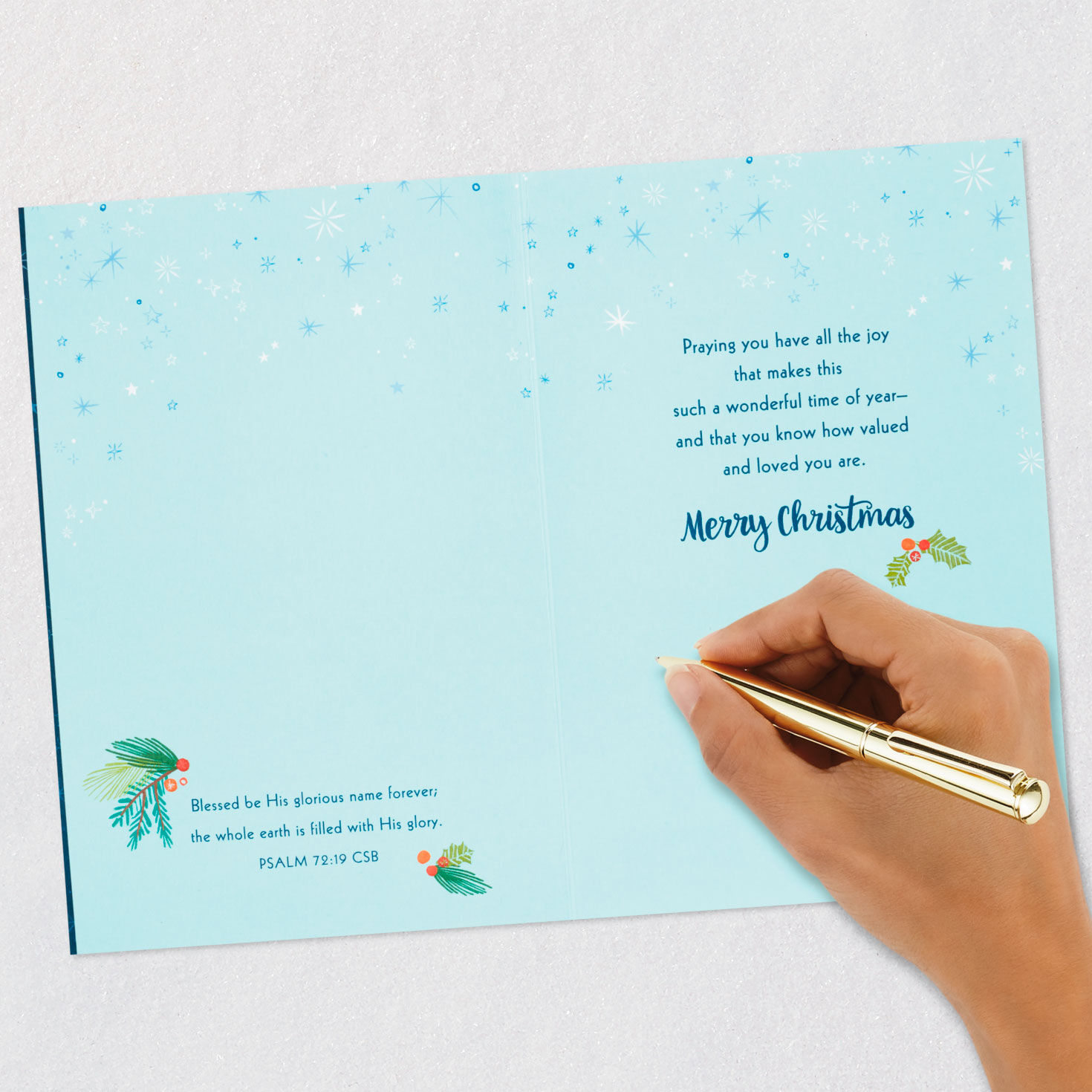Two Hot Cocoa Mugs Son & His Wife Christmas Card Signing card image number 7