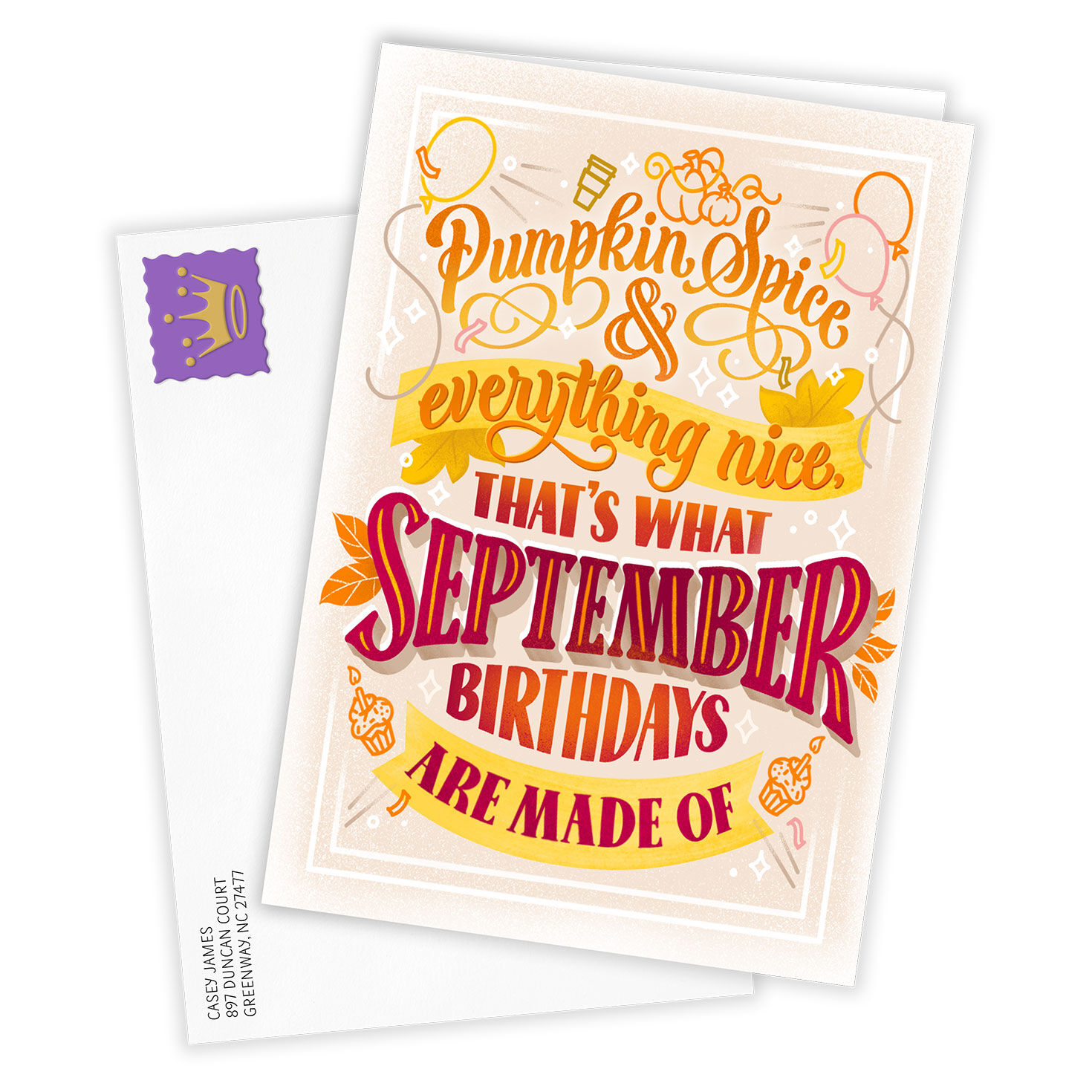 What September Is Made Of Personalized Birthday Card Card Front with Envelope image number 2