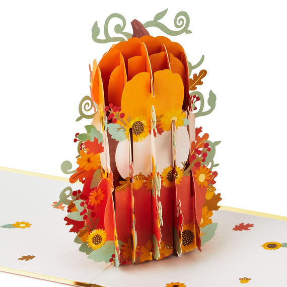 Hello, Fall 3D Pop-Up Thanksgiving Card, , large image number 1