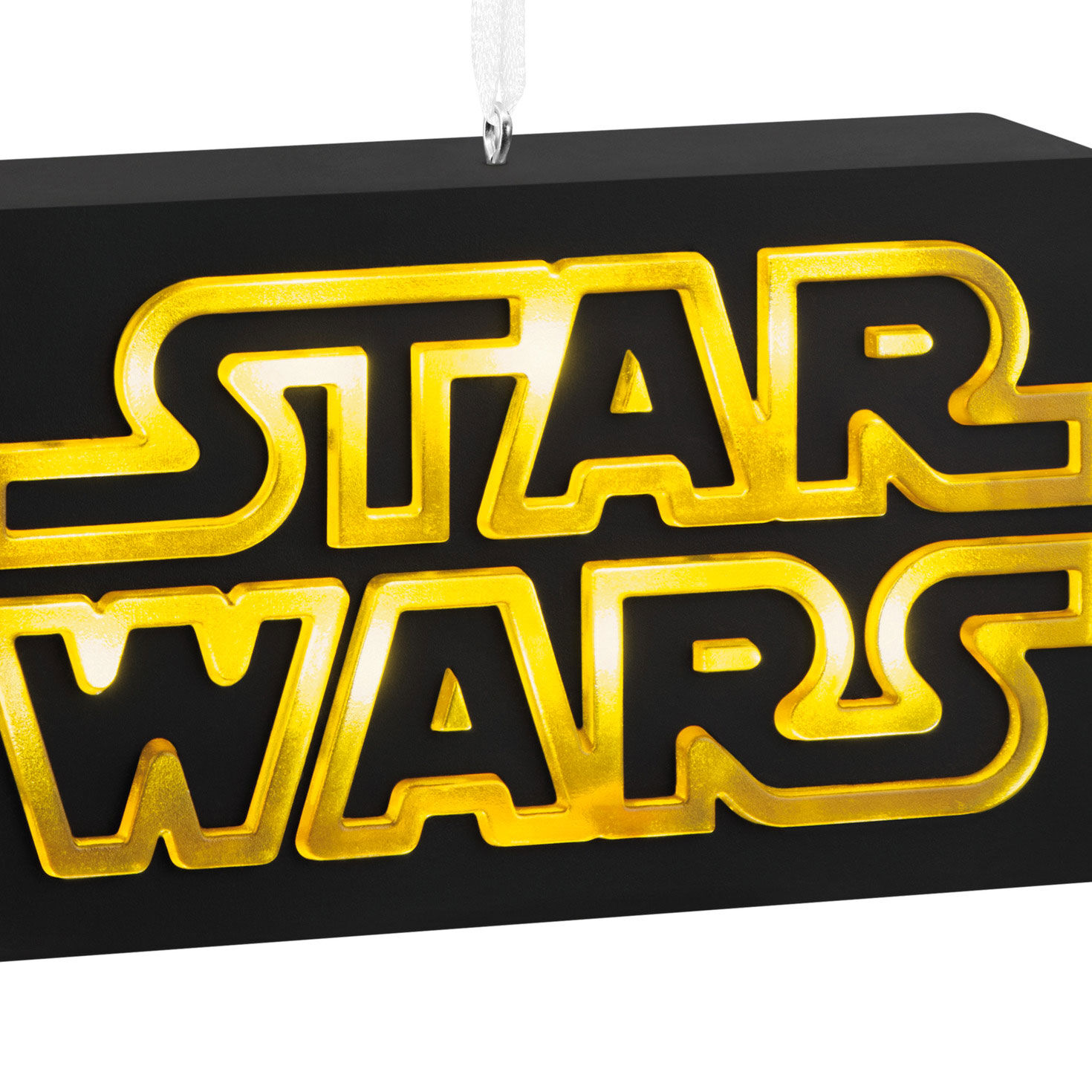 Black Yellow Star Wars Sign Keepsake Ornament closeup view image number 6