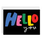 Hello in Colored Letters Personalized Card front image number 1