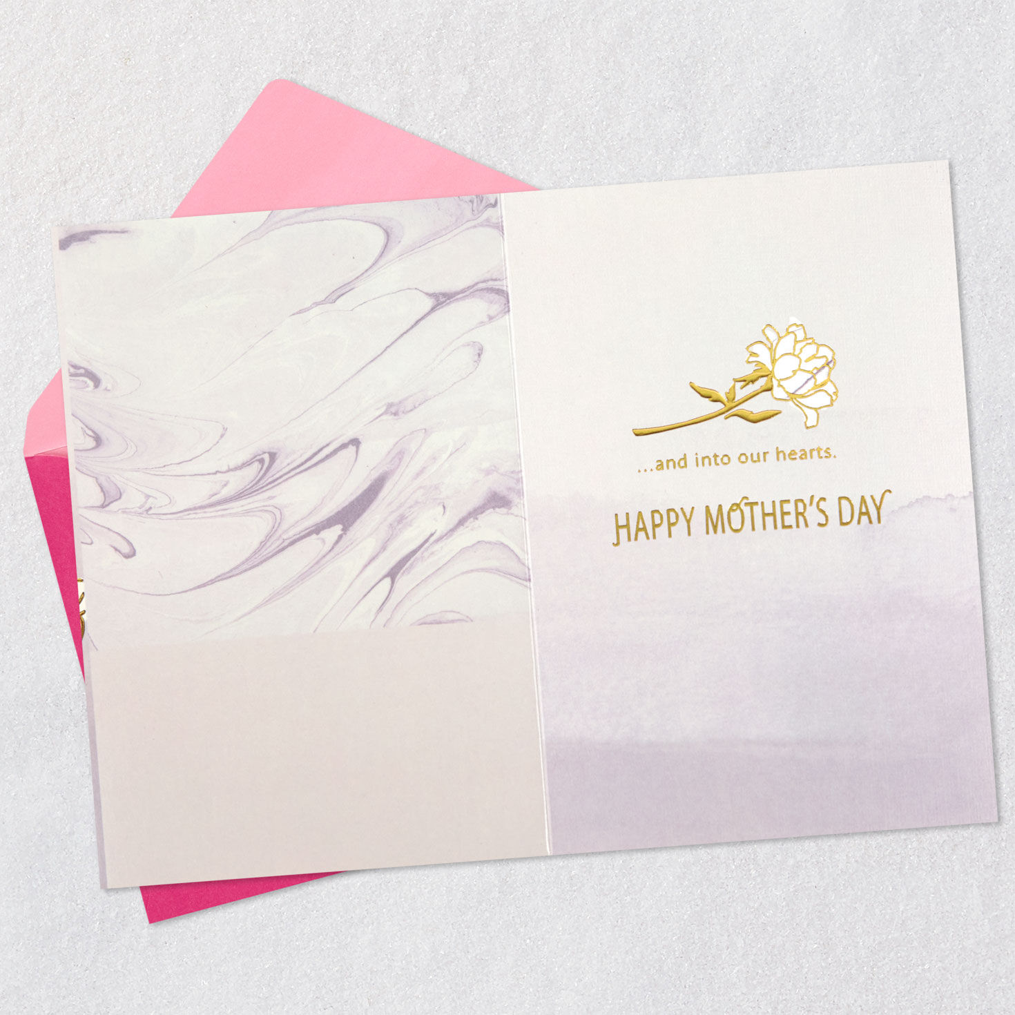 Pink and White Flowers Daughter-in-Law Mother's Day Card Open card with envelope image number 3