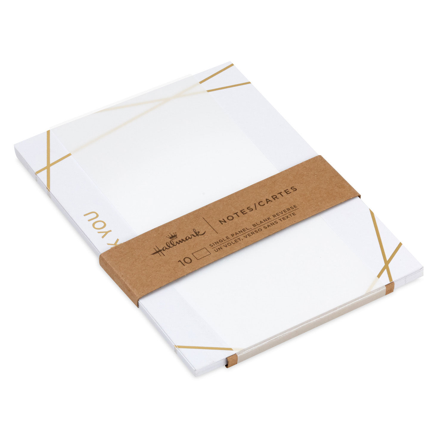 Contemporary Gold Lines Flat Blank Thank You Notes, Pack of 10 - Note ...