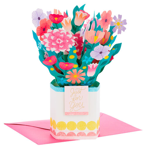 Flower Bouquet Just For You 3D Pop-Up Card, 