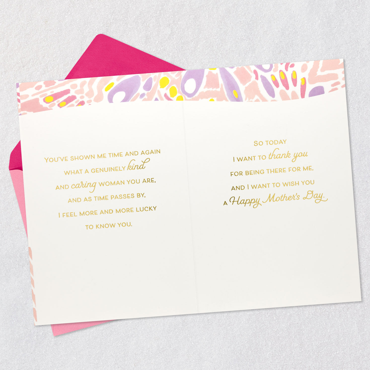 Butterfly Wing Pattern Mother-in-Law Mother's Day Card Open card with envelope image number 4