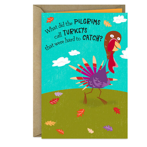 Fast Food Turkey Joke Funny Thanksgiving Card for Kids, 