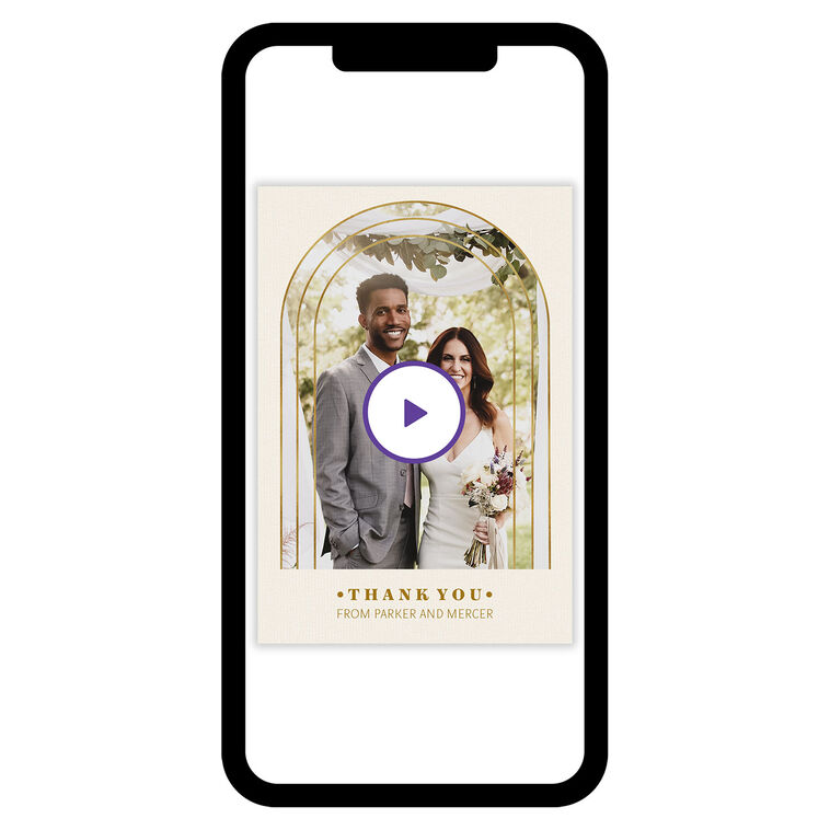 Personalized Elegant Wedding Anniversary Photo Card  image number 1