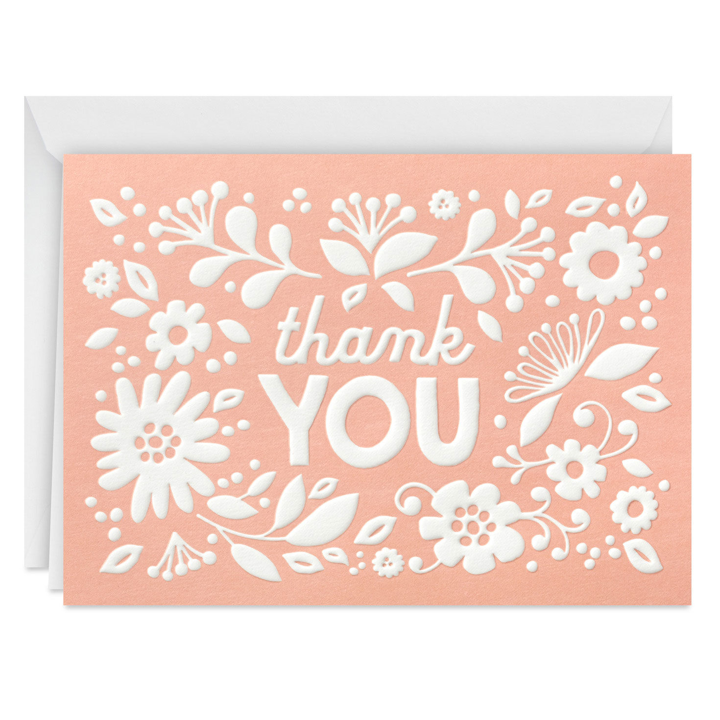 Flowers on Coral Boxed Blank Thank-You Notes, Pack of 10, , large image number 2