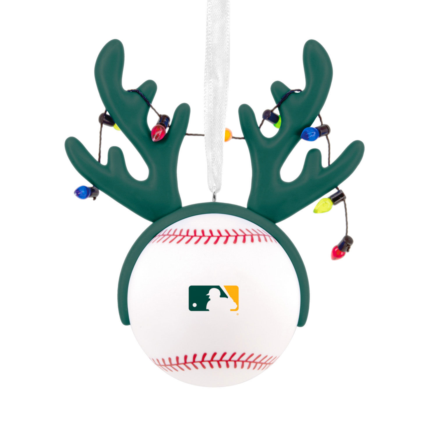 Athletics Reindeer Baseball Christmas Ornament back image number 6