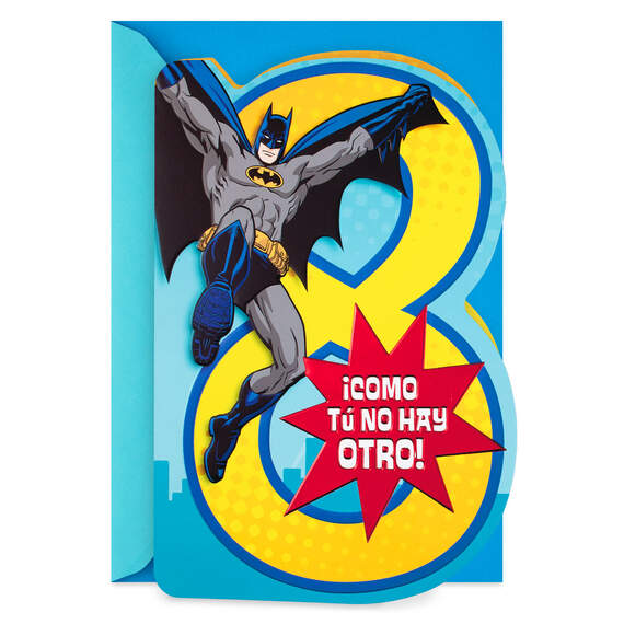 DC Comics™ Batman™ Spanish-Language 8th Birthday Card With Stickers, , large image number 1