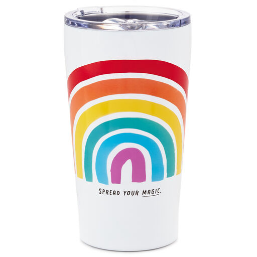 Spread Your Magic Rainbow Stainless Steel Travel Mug, 14 oz., 