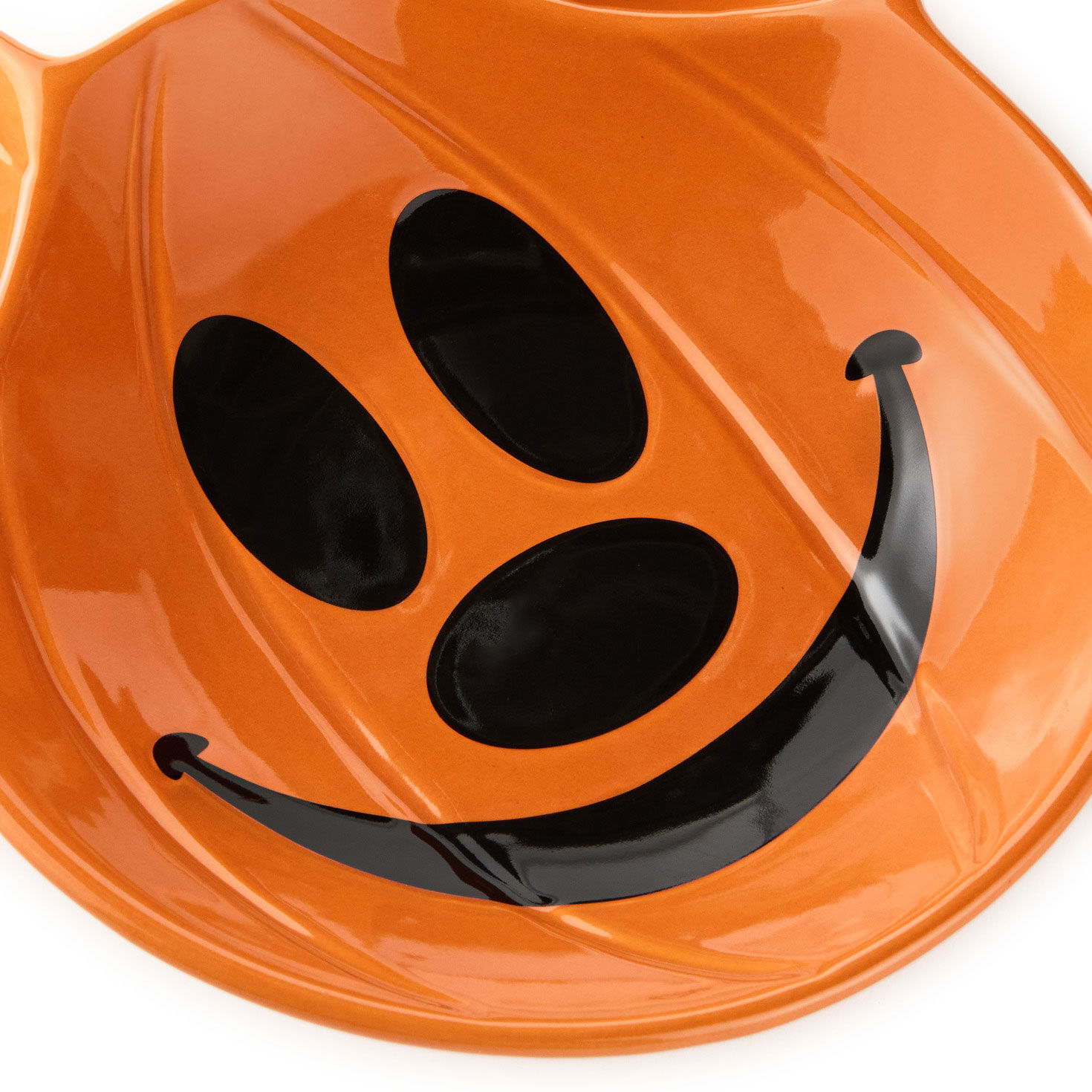 Disney Mickey Mouse Jack-o'-Lantern Chip and Dip Bowl upclose view image number 4