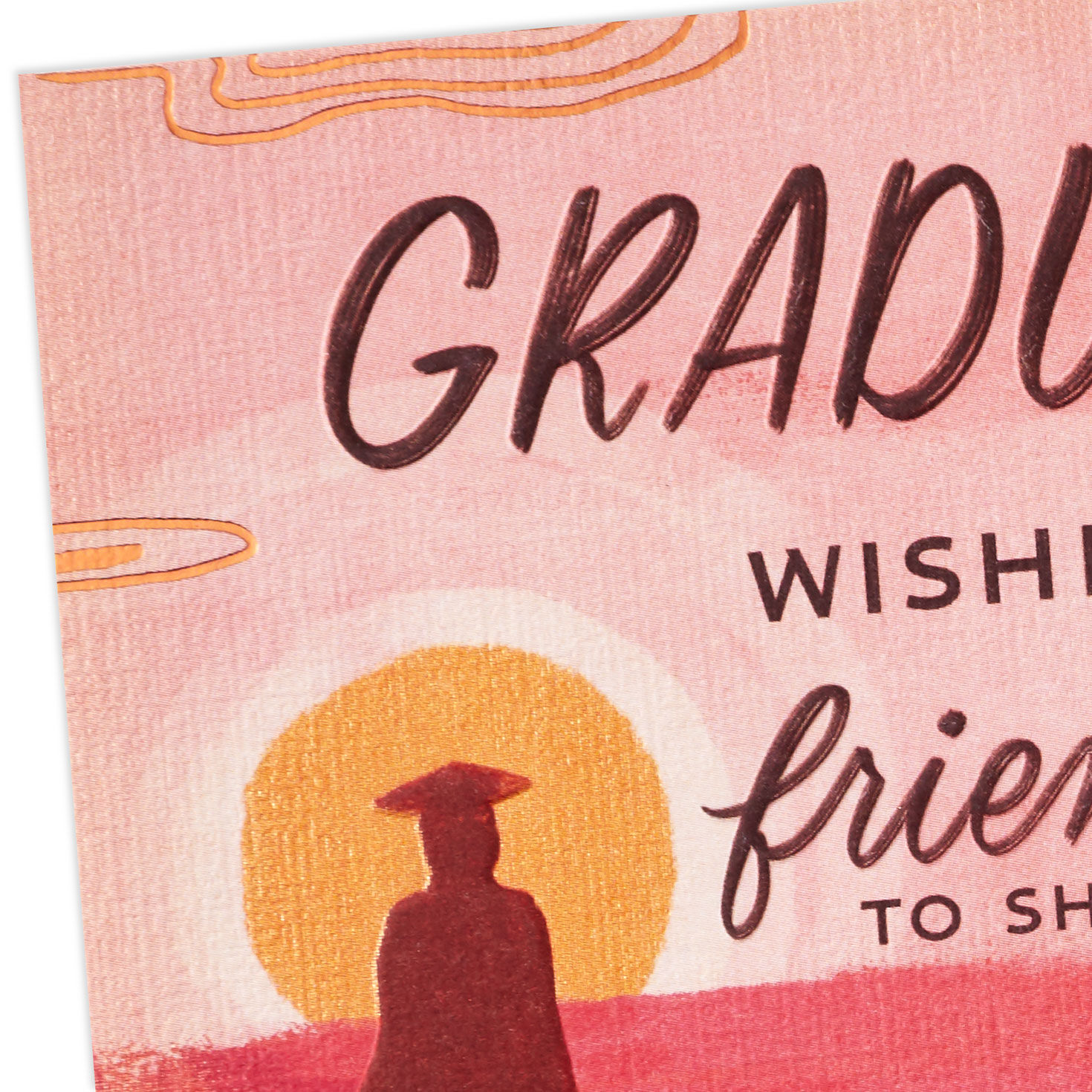 Pink and Orange Ombre Landscape Graduation Card Card Front Detail image number 4