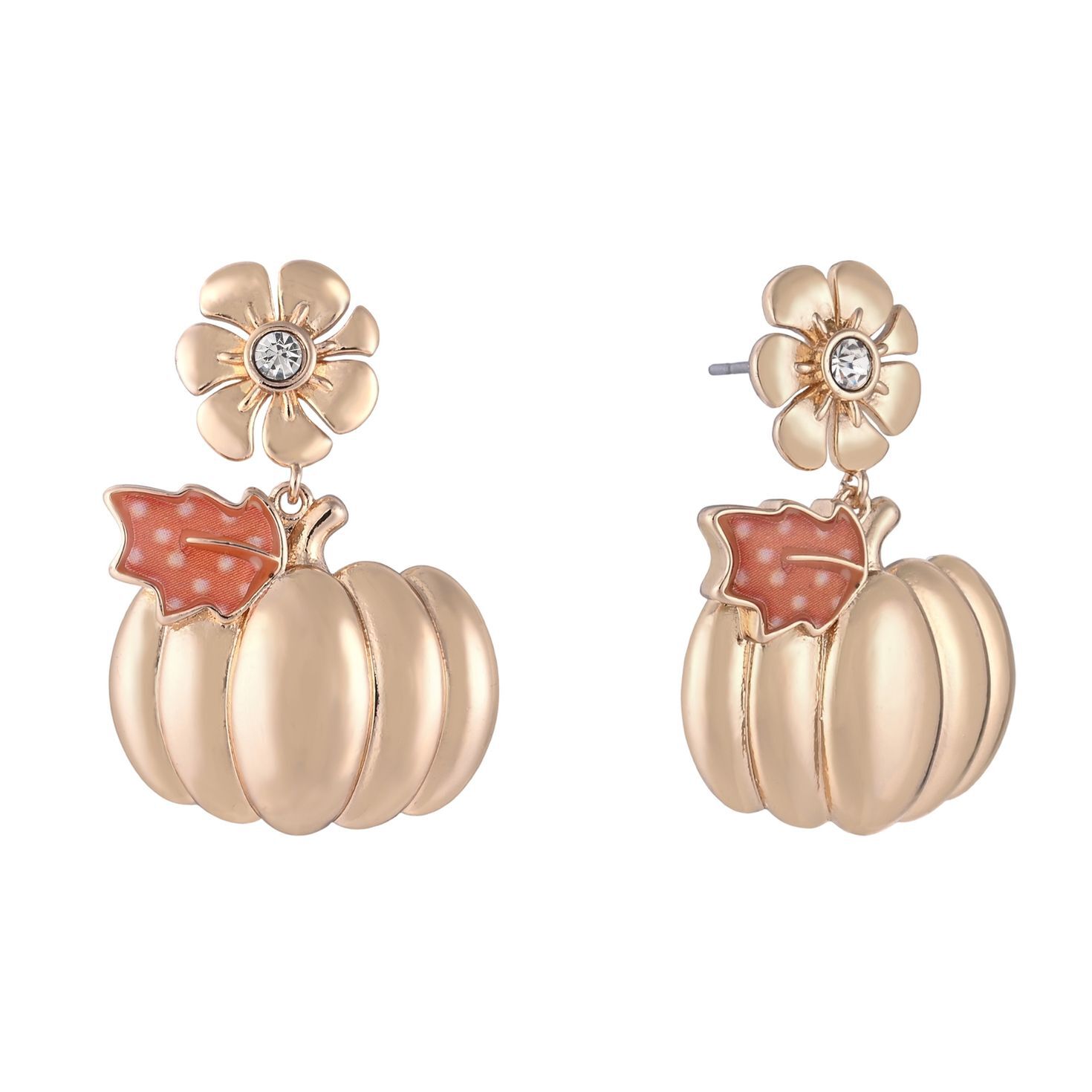Gold Pumpkin Drop Earrings