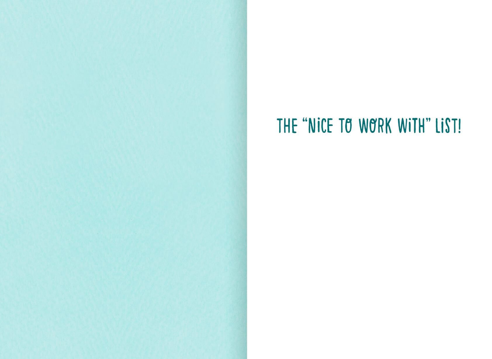 Santa's Nice to Work With List Christmas Card for Coworker