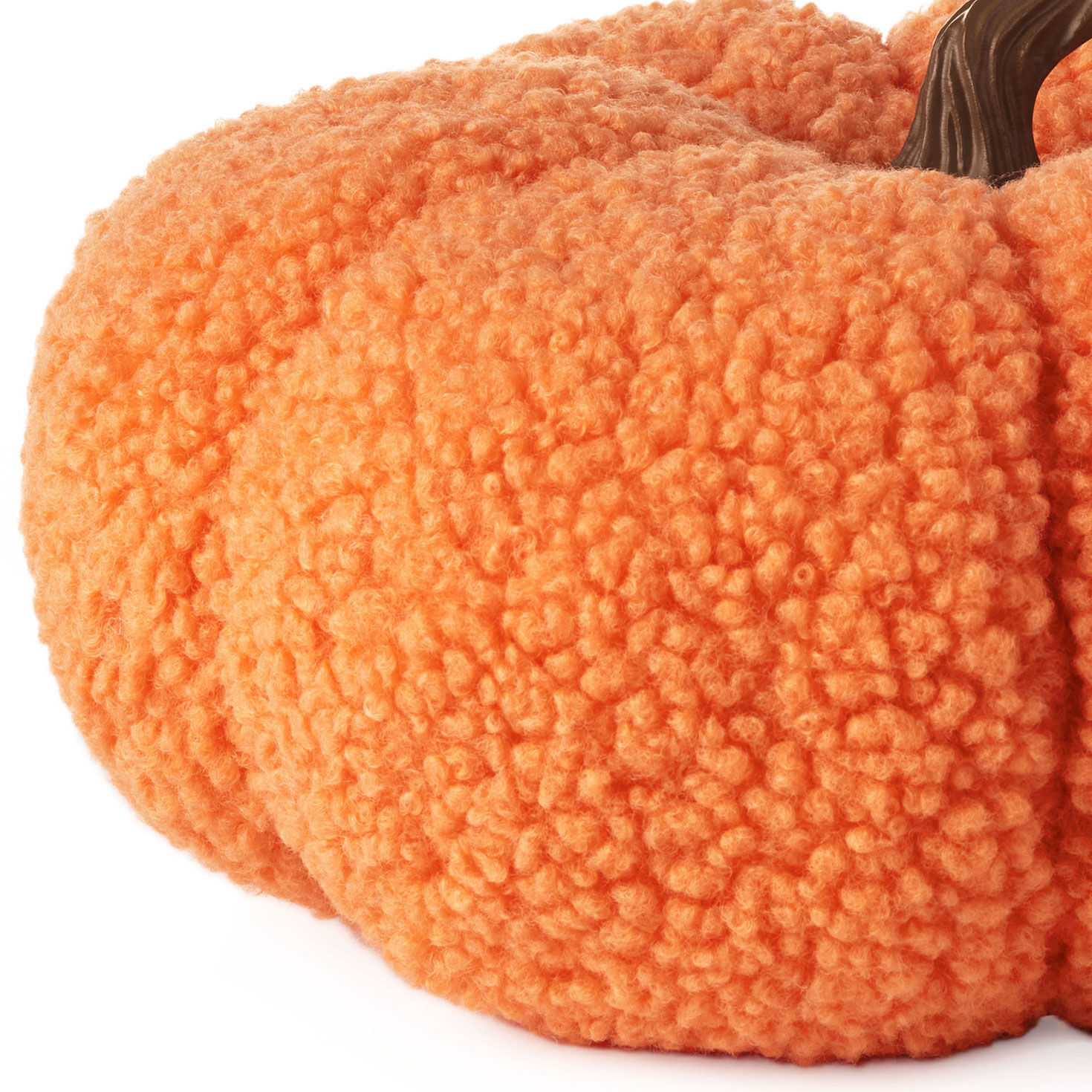 Orange Plush Fabric Pumpkin Fall Decoration  image number 4