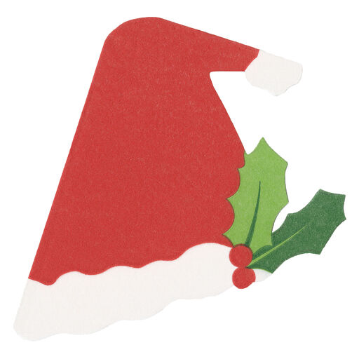 Caspari Santa Hat Die-Cut Paper Party Napkins, Set of 15, 