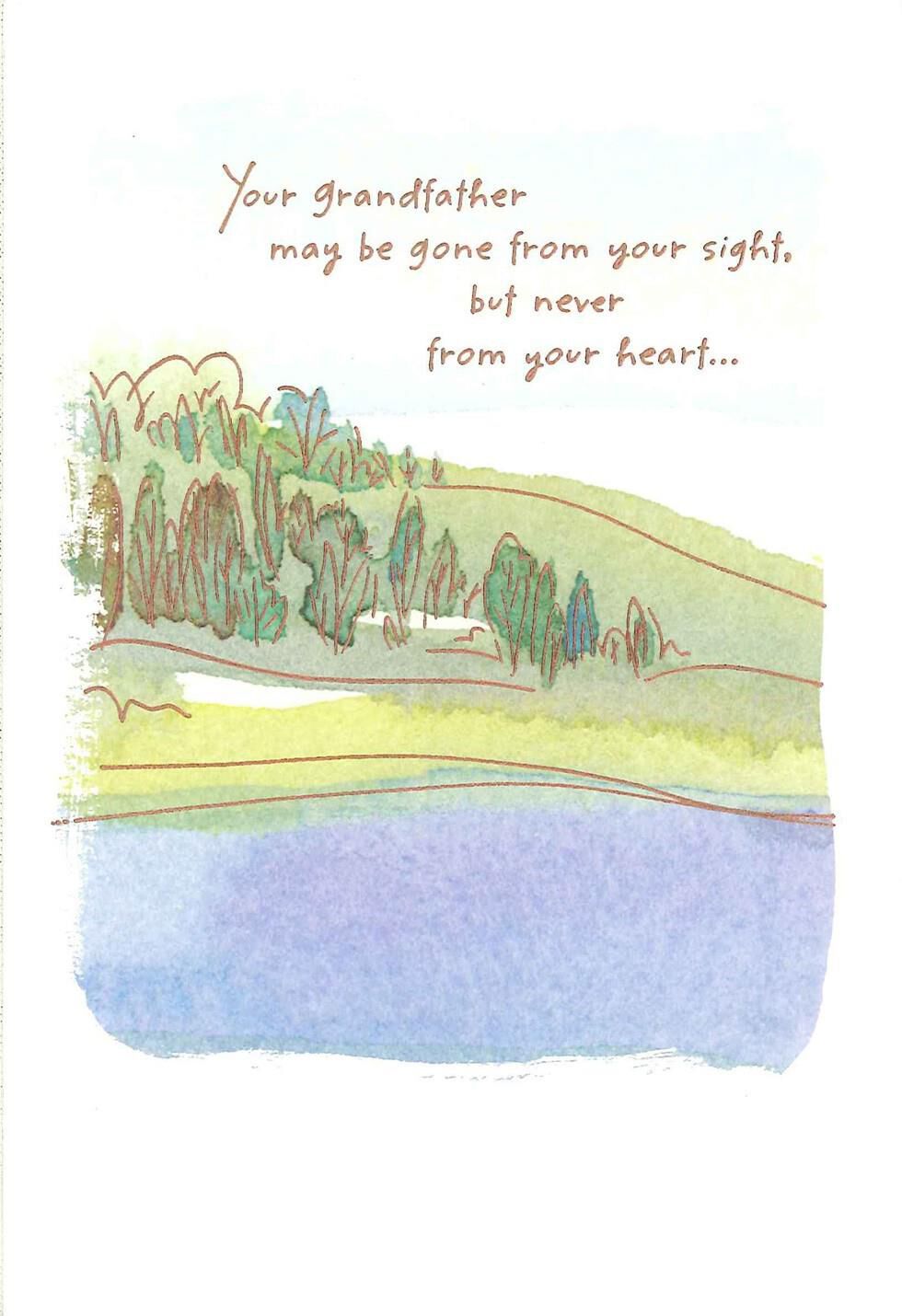 Watercolor Landscape Loss Of Grandfather Sympathy Card