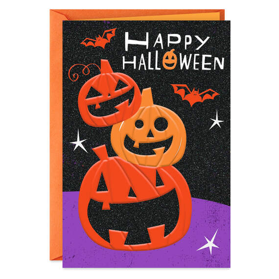 Stacked Pumpkins Happy Halloween Card