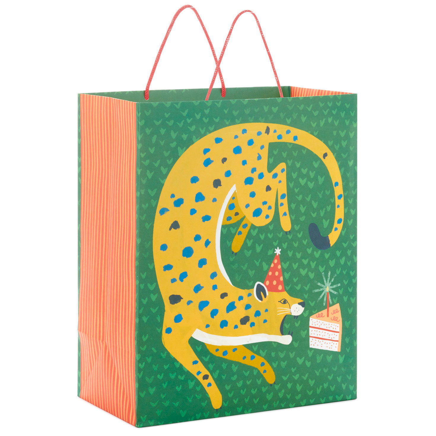 13" Cheetah Chomping Cake Large Gift Bag