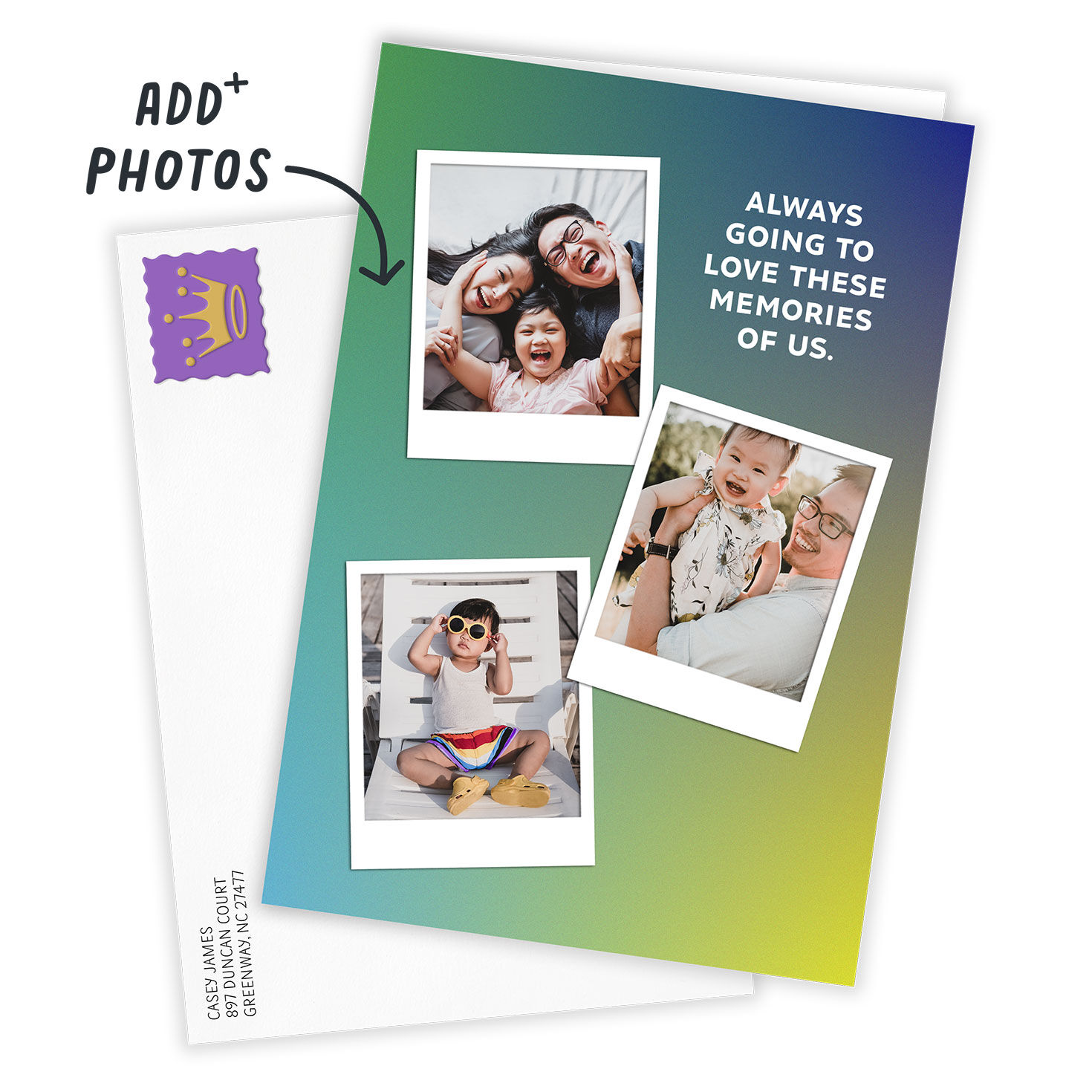 Personalized Instant Photo Collage Blank Photo Card  image number 2