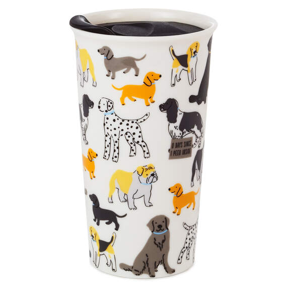 Dog Illustrations Ceramic Travel Mug, 17.8 oz., , large image number 3