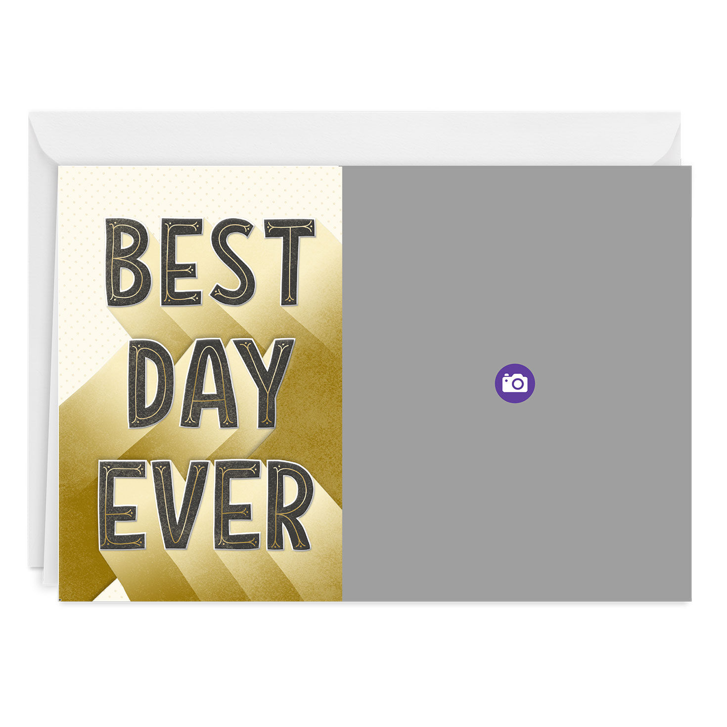 Personalized Gold Best Day Ever Photo Card  image number 3