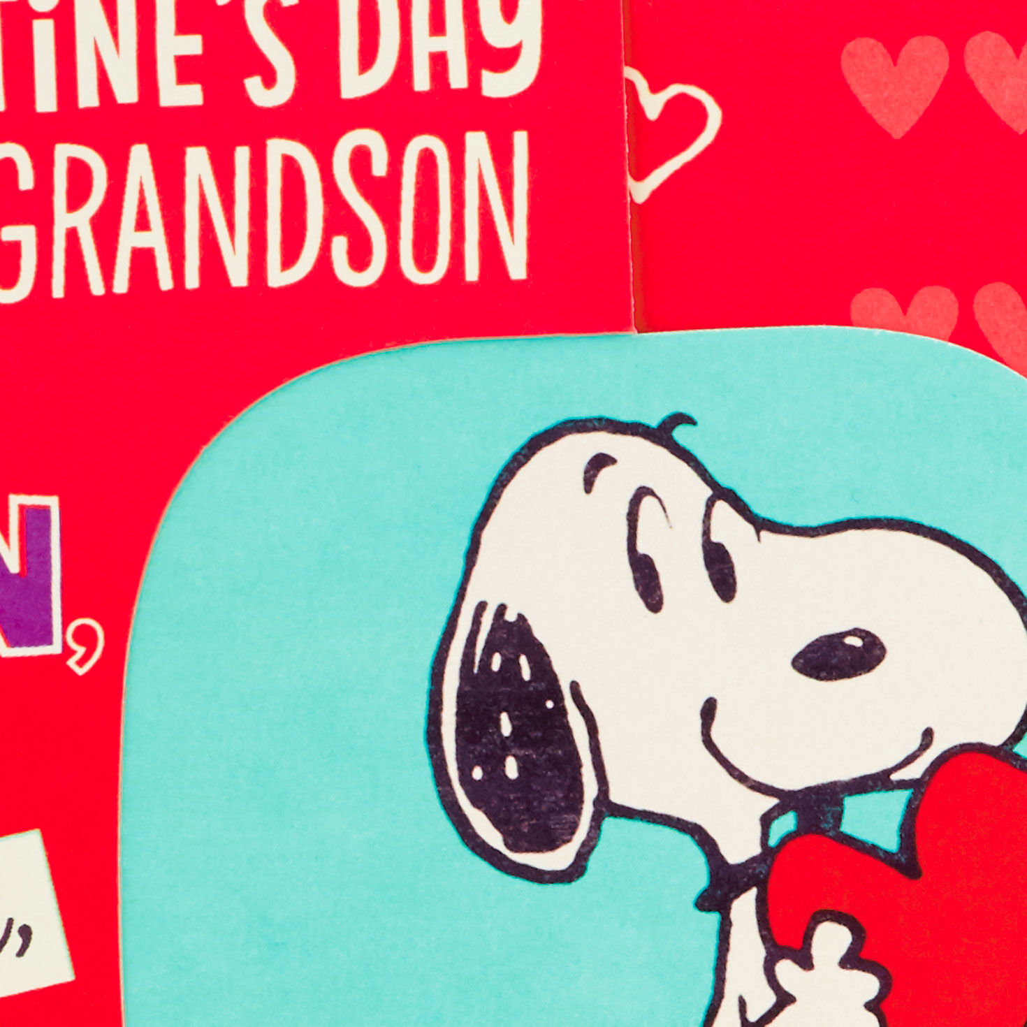 Snoopy Joe Cool Valentine's Day Card for Grandson Card Front Detail image number 4