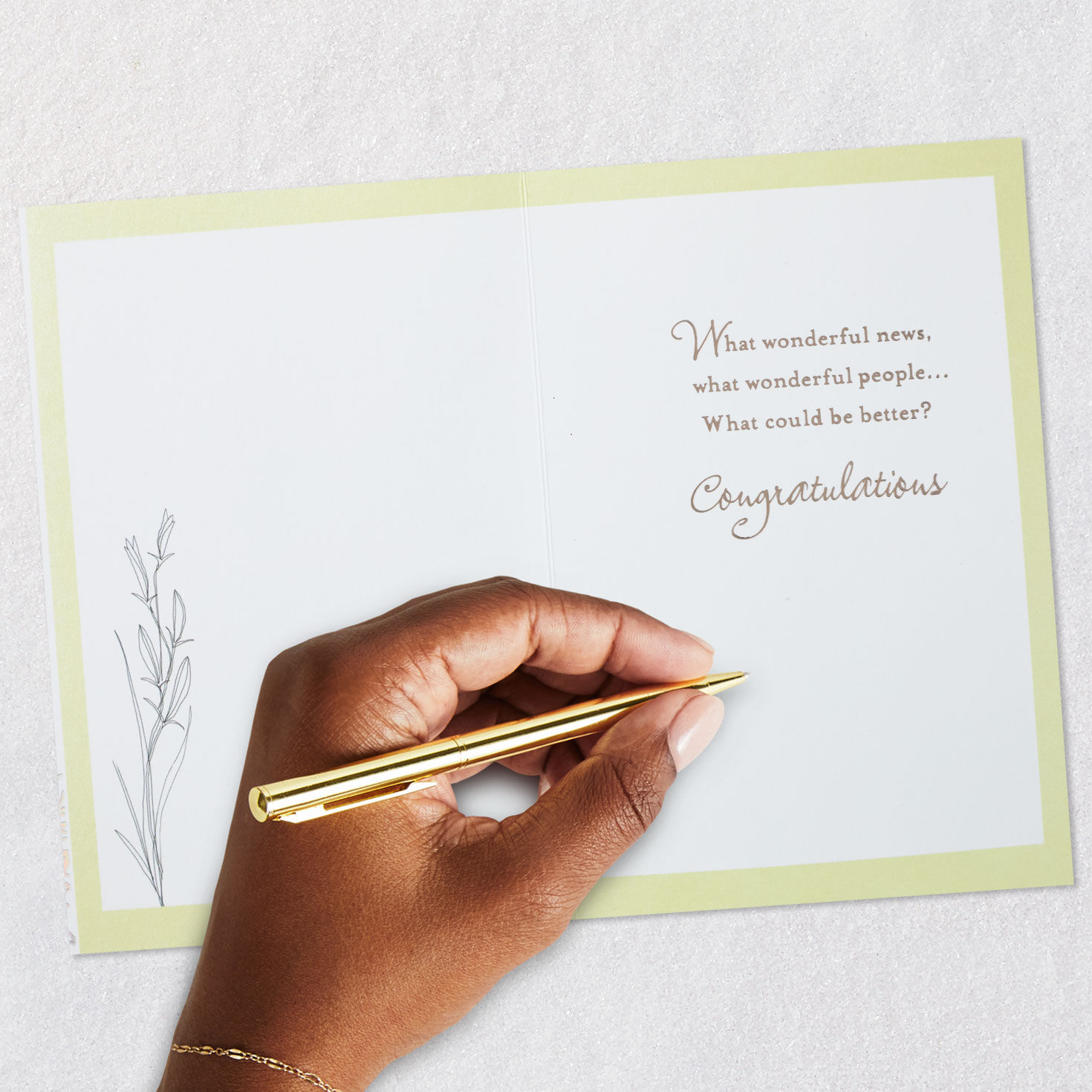 Watercolor Flowers Engagement Congratulations Card Signing card image number 6