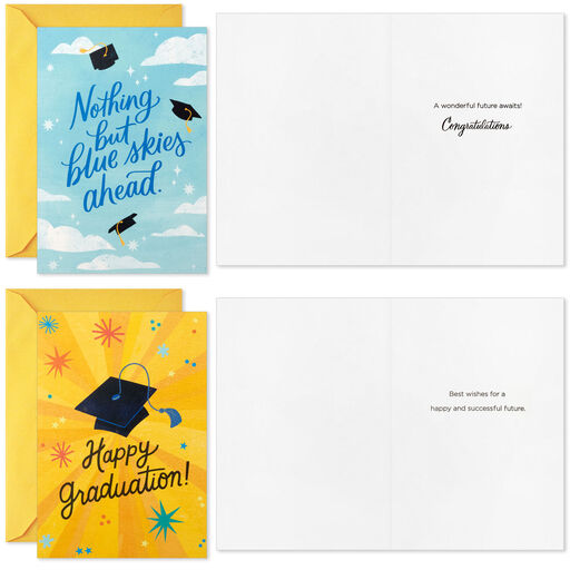 Colorful Wishes Graduation Cards Assortment With 2023 Stickers, Pack of 12, 