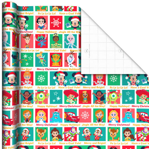 Disney 100 Years of Wonder Jumbo Christmas Wrapping Paper, 70 sq. ft., 