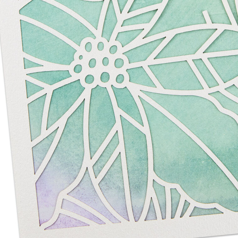 Watercolor Flowers Romantic Christmas Card for Her Card Front Detail image number 5