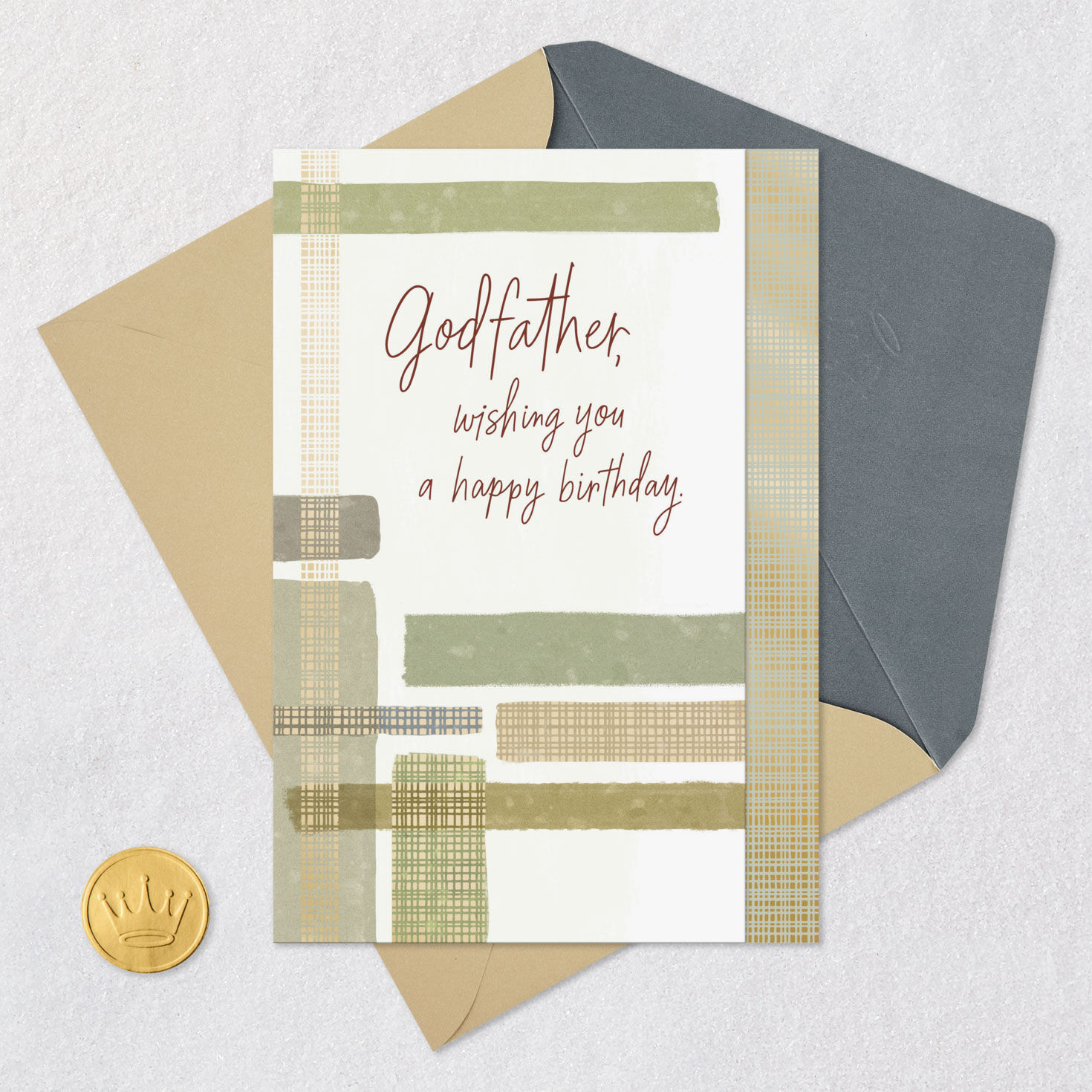 Modern Abstract Foil Godfather Birthday Card Card Front with Envelope and Gold Seal image number 5