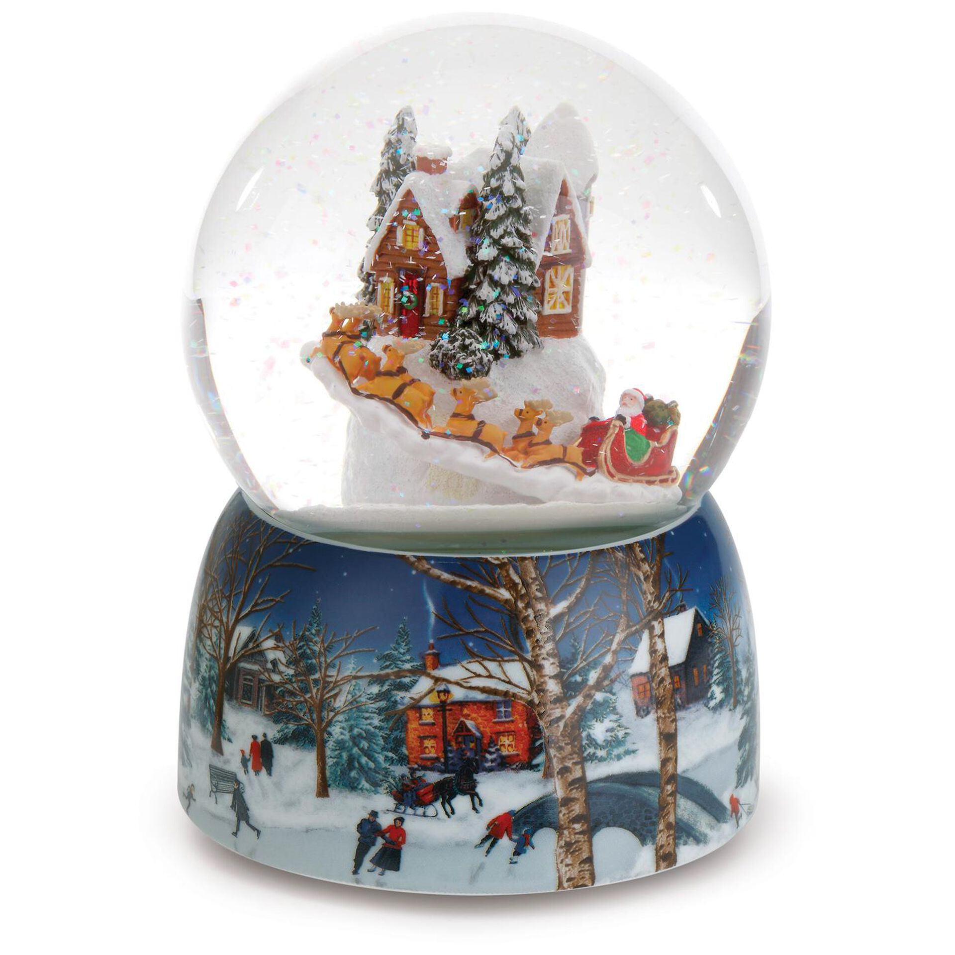 Santa's Village Glitterdome Musical Snow Globe Snow Globes & Water