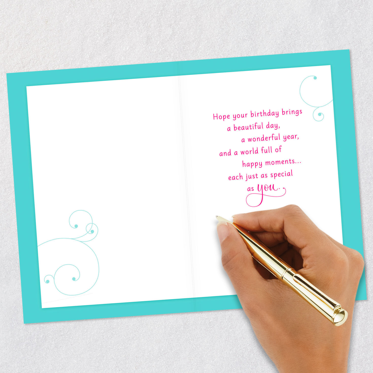 Flower Bouquet Happy Birthday Card for Her Signing card image number 6