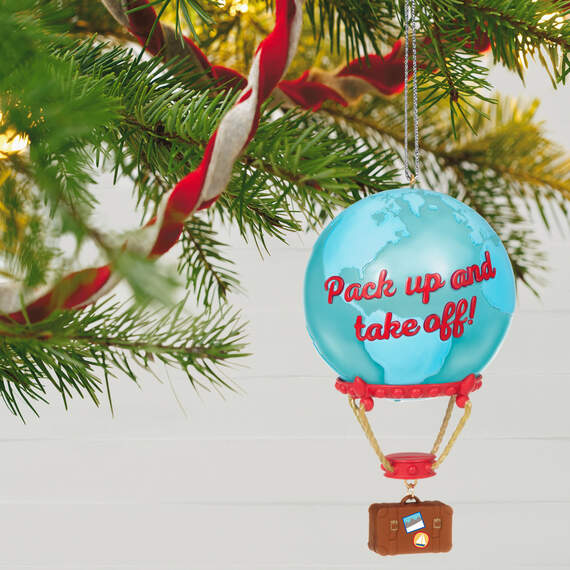 Up and Away Globe Hot Air Balloon Travel Ornament, , large image number 2