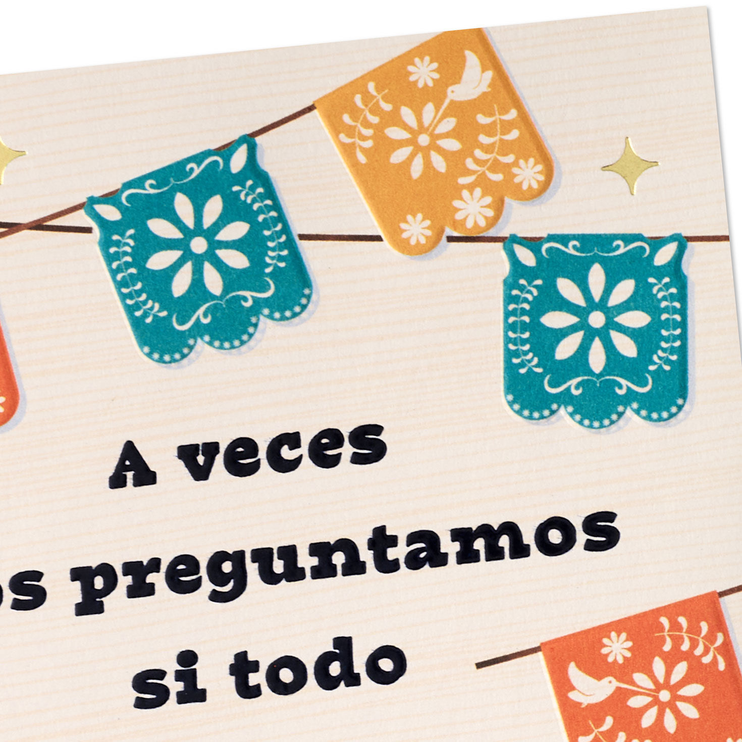 Papel Picado Banner Congratulations Card in Spanish Card Front Detail image number 4