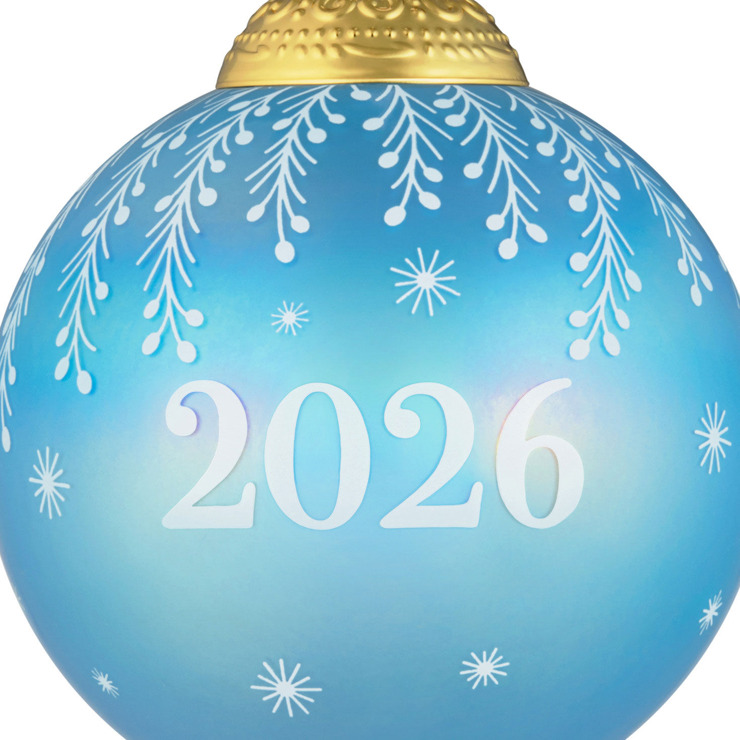 2026 Blue Glass Ball Keepsake Ornament closeup view image number 5