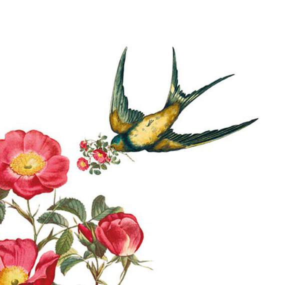 Hummingbird and Flowers Blank Card, , large image number 1