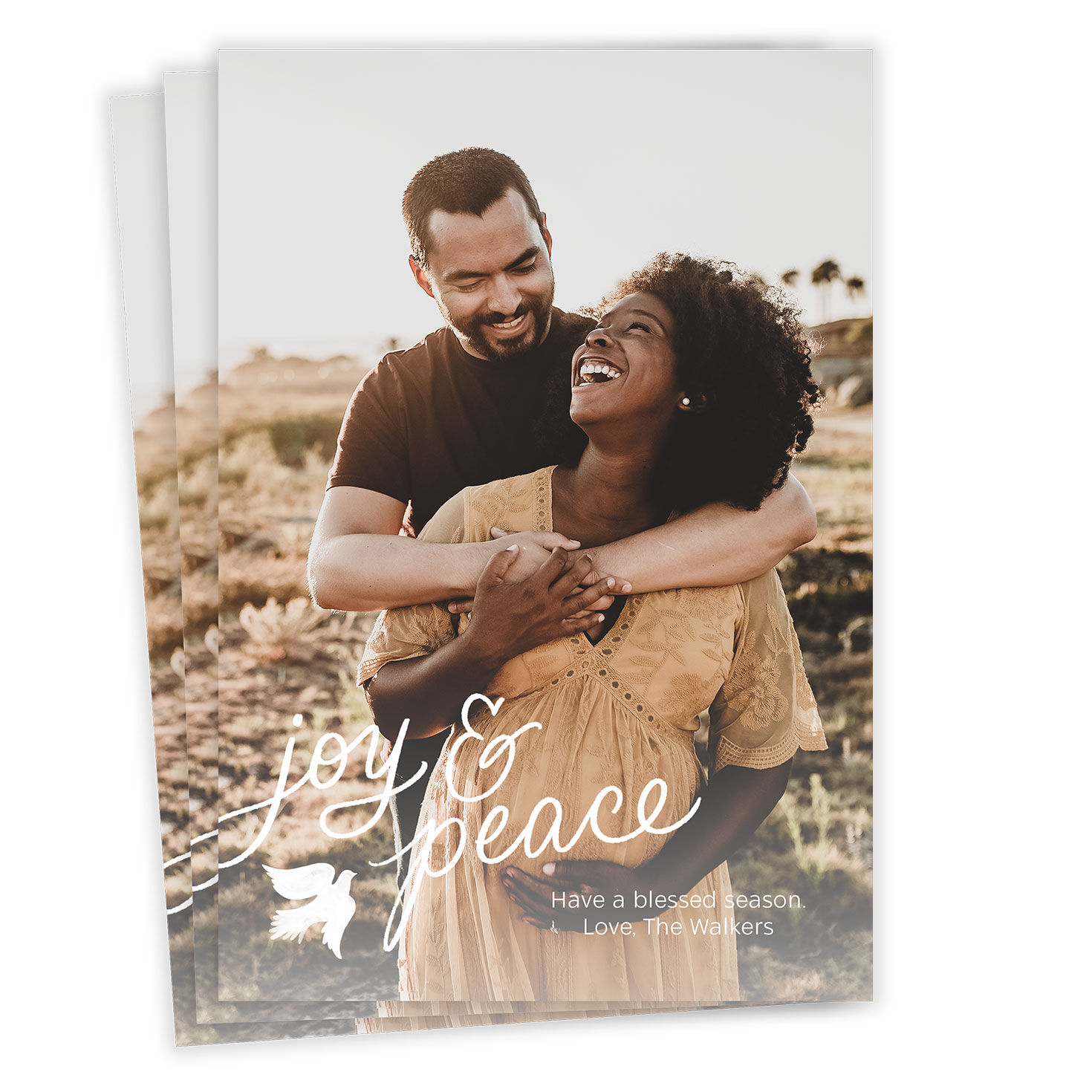 Joy & Peace Flat Christmas Photo Card
