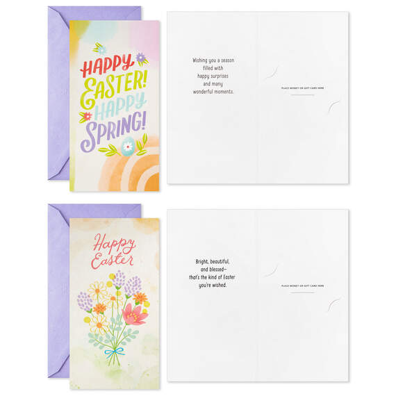 Watercolor Floral Assorted Boxed Money Holder Easter Cards, Pack of 36, , large image number 5