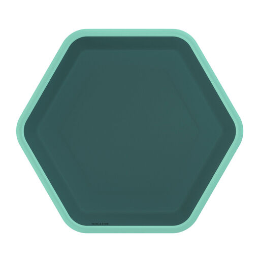 Green Hexagonal Dessert Plates, Set of 8, 