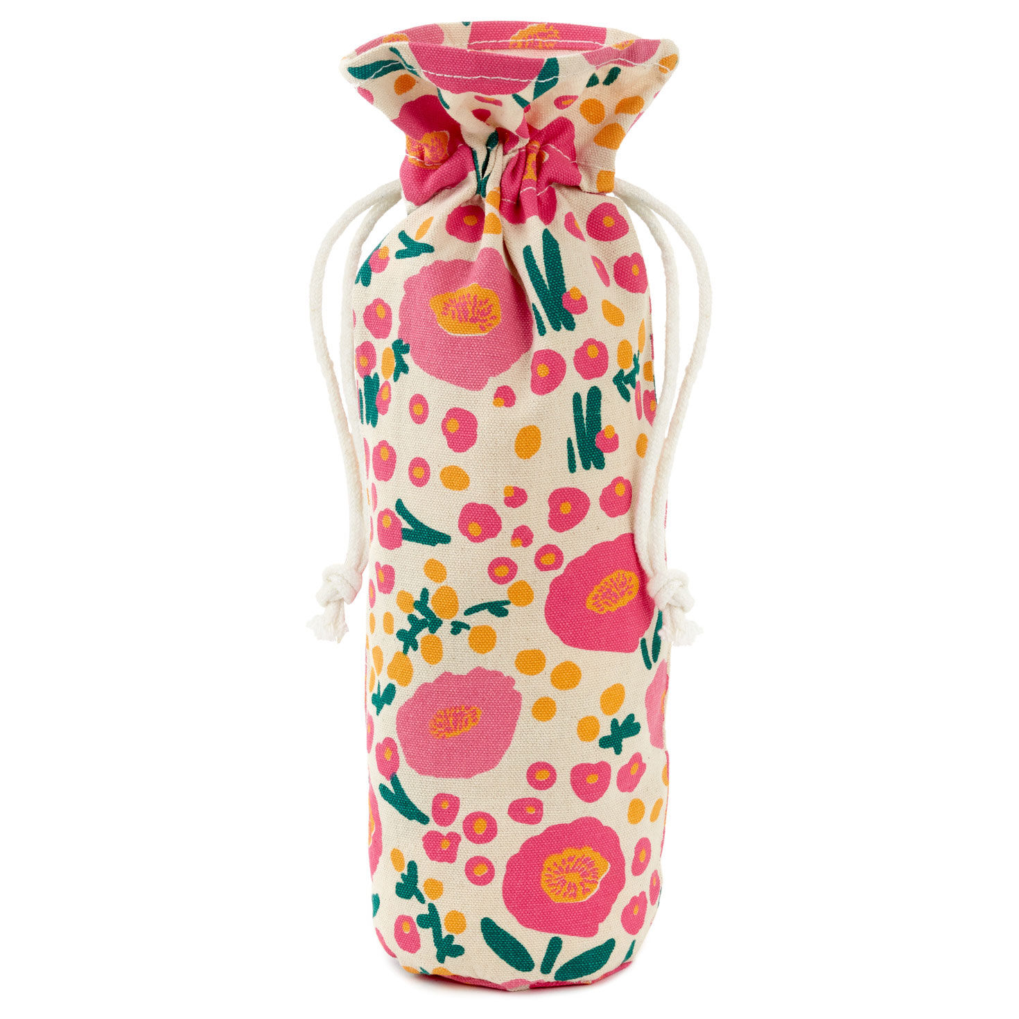 14" Pink Floral Fabric Wine Gift Bag for only USD 6.99 | Hallmark