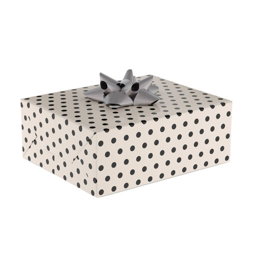 Black Dots on Ivory Wrapping Paper, 20 sq. ft., 